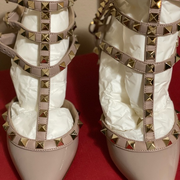 Valentino Rockstud Patent Leather Ankle-Strap Pumps - Picture 7 of 7